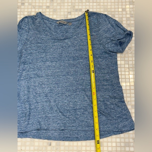 Athleta Zephyr Linen Twist Sleeve Tee Heather Blue Women's Top. - Picture 8 of 9